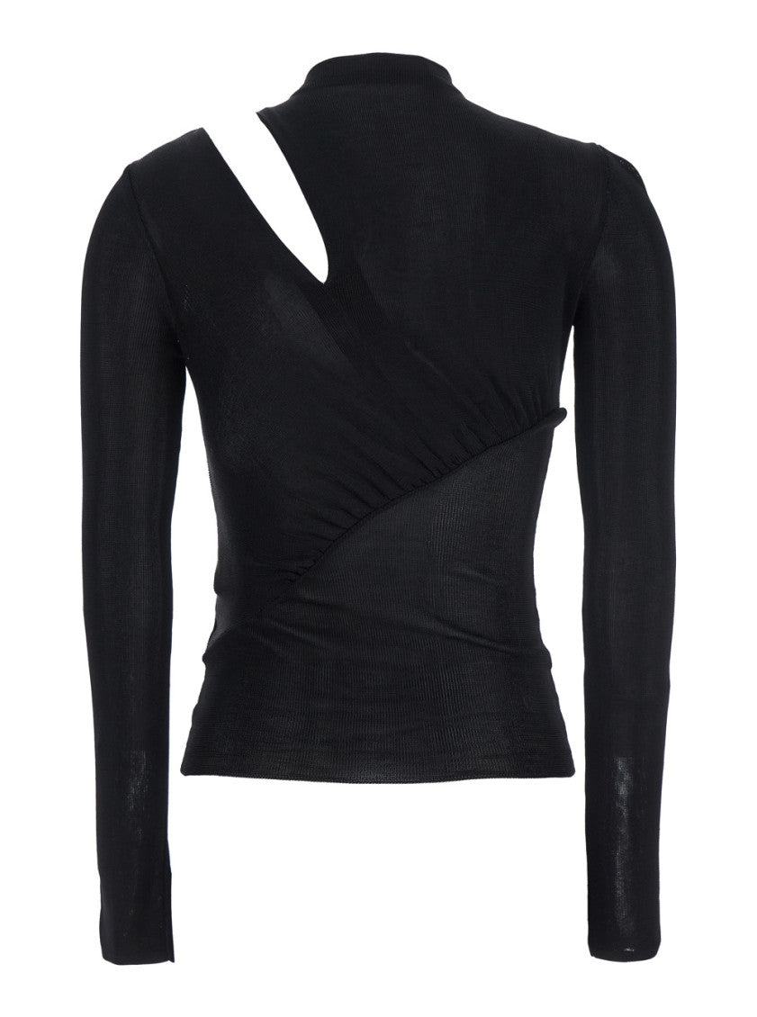 Black Knitted Cut Out Sweater 2