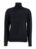 Black Solid Turtle Neck Sweater 1