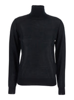 Black Solid Turtle Neck Sweater 1