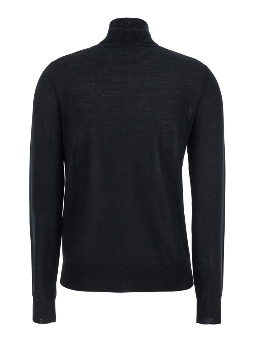 Black Solid Turtle Neck Sweater 2