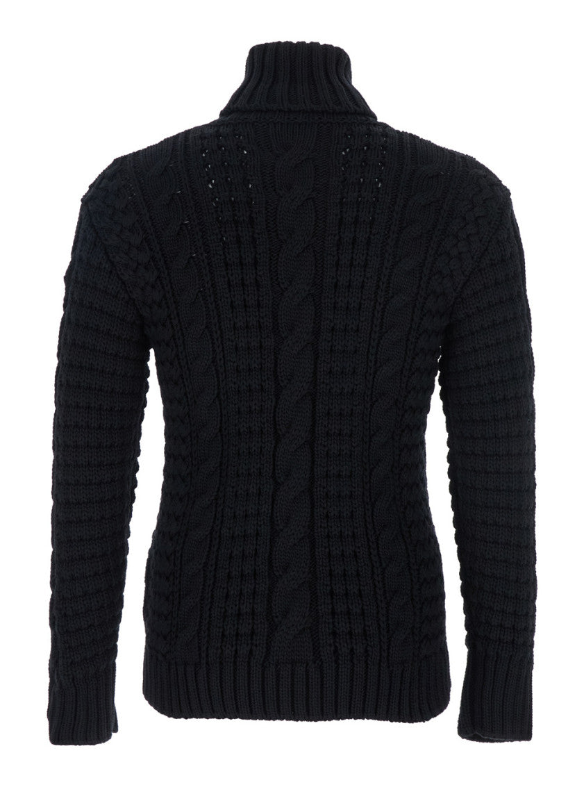 Black Knitted Turtle Neck Sweater 2