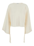 White Solid Round Neck Sweater 1