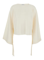 White Solid Round Neck Sweater 1