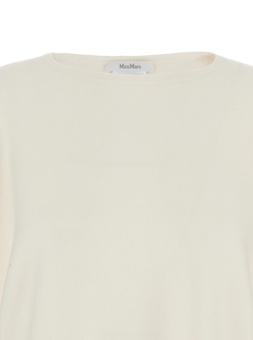 White Solid Round Neck Sweater 3