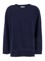 Blue Solid Crew Neck Sweater 1
