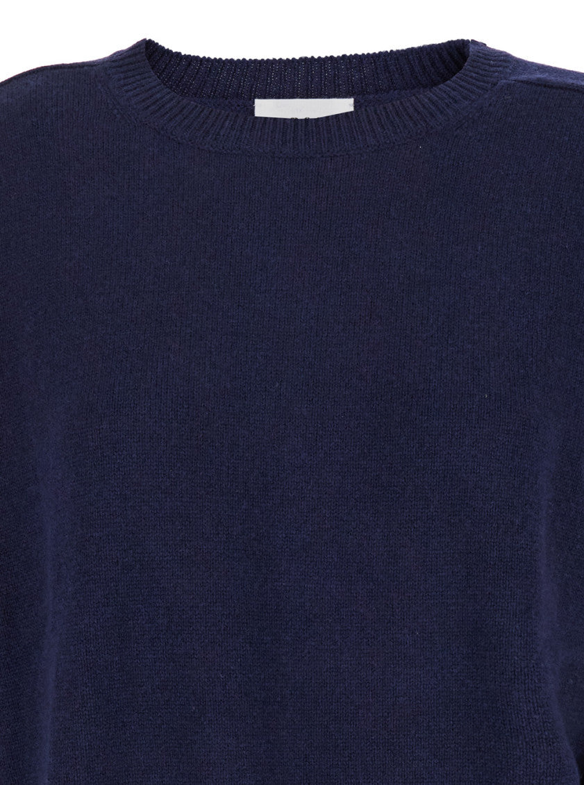 Blue Solid Crew Neck Sweater 3