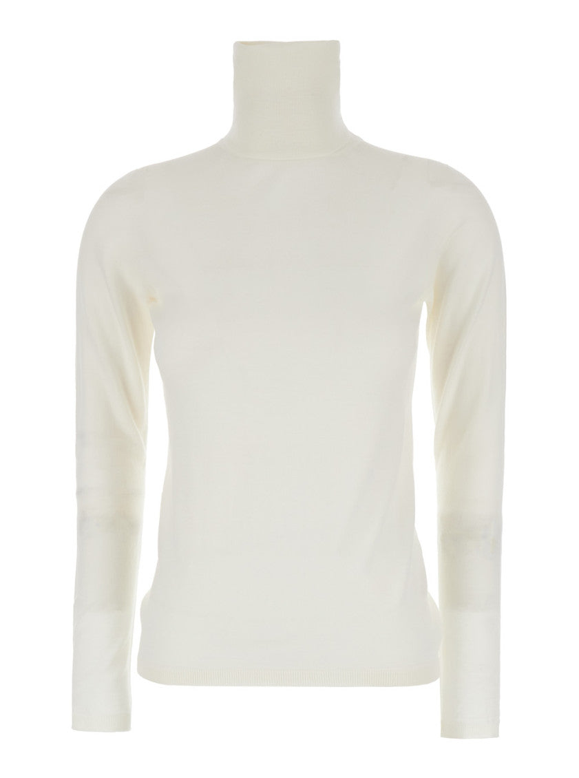 White Solid Turtle Neck Sweater 1
