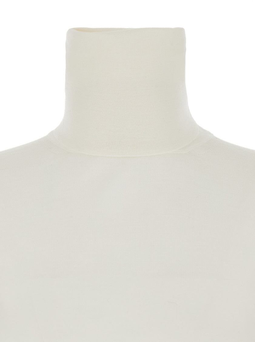 White Solid Turtle Neck Sweater 3