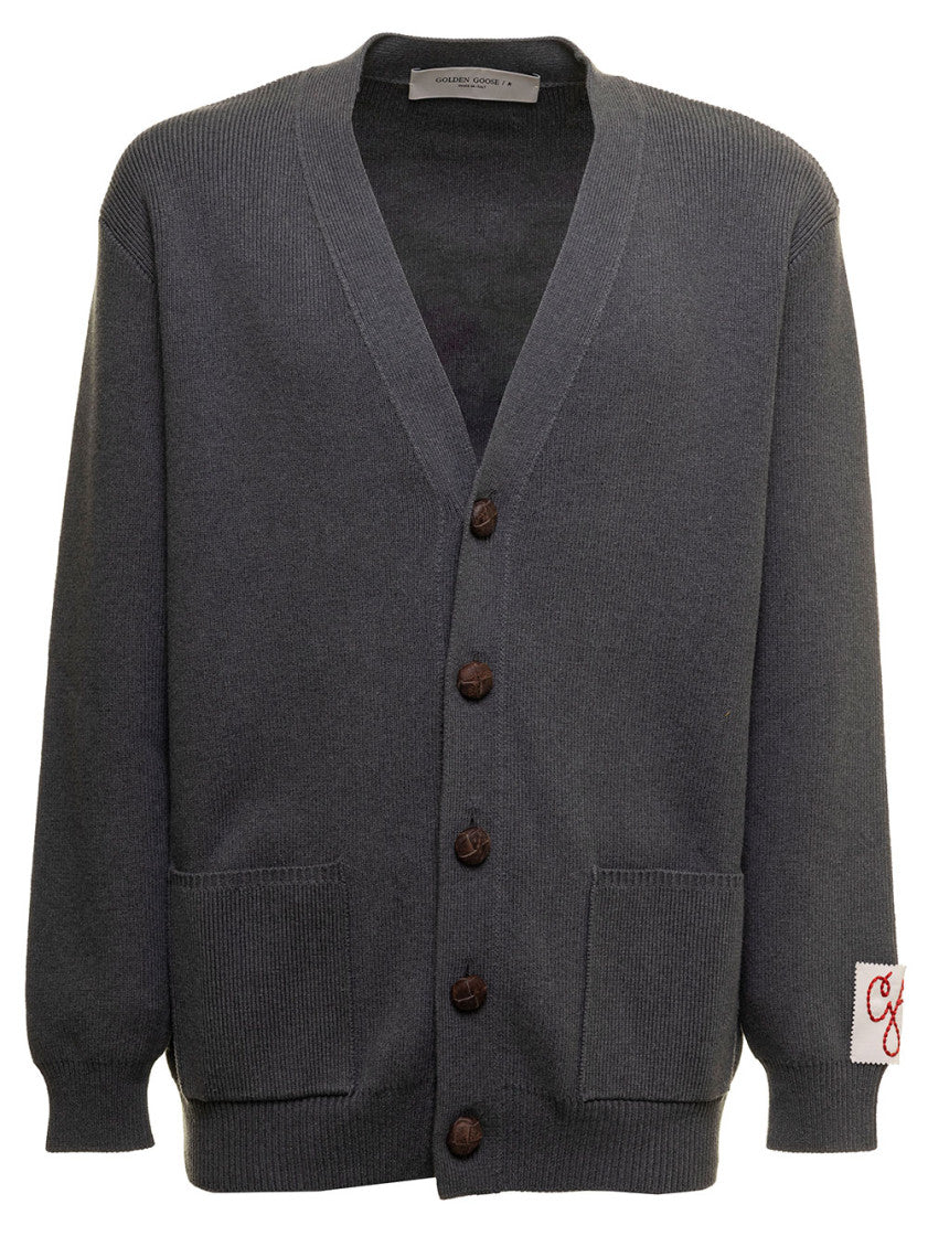 Grey V Neck Cardigans 1