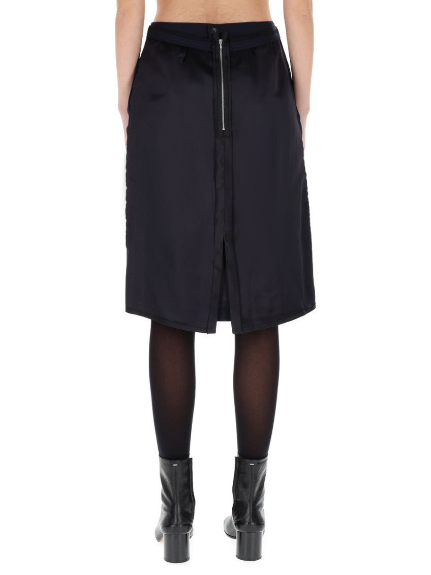 Blue Solid Midi Skirt 3