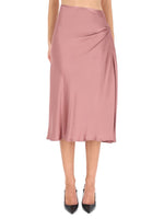 Pink Draped Midi Skirt 1
