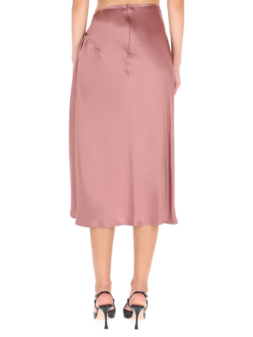 Pink Draped Midi Skirt 2
