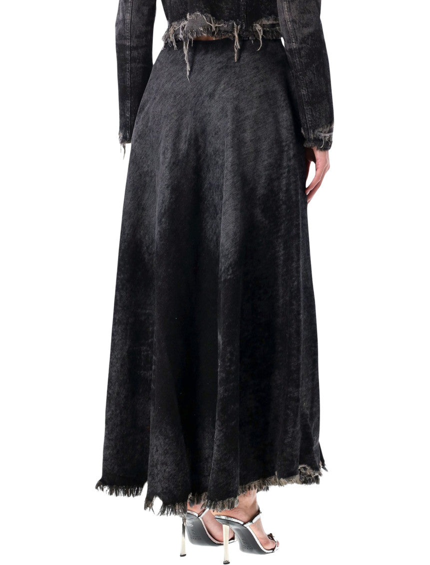 Grey Solid Maxi Skirt 3
