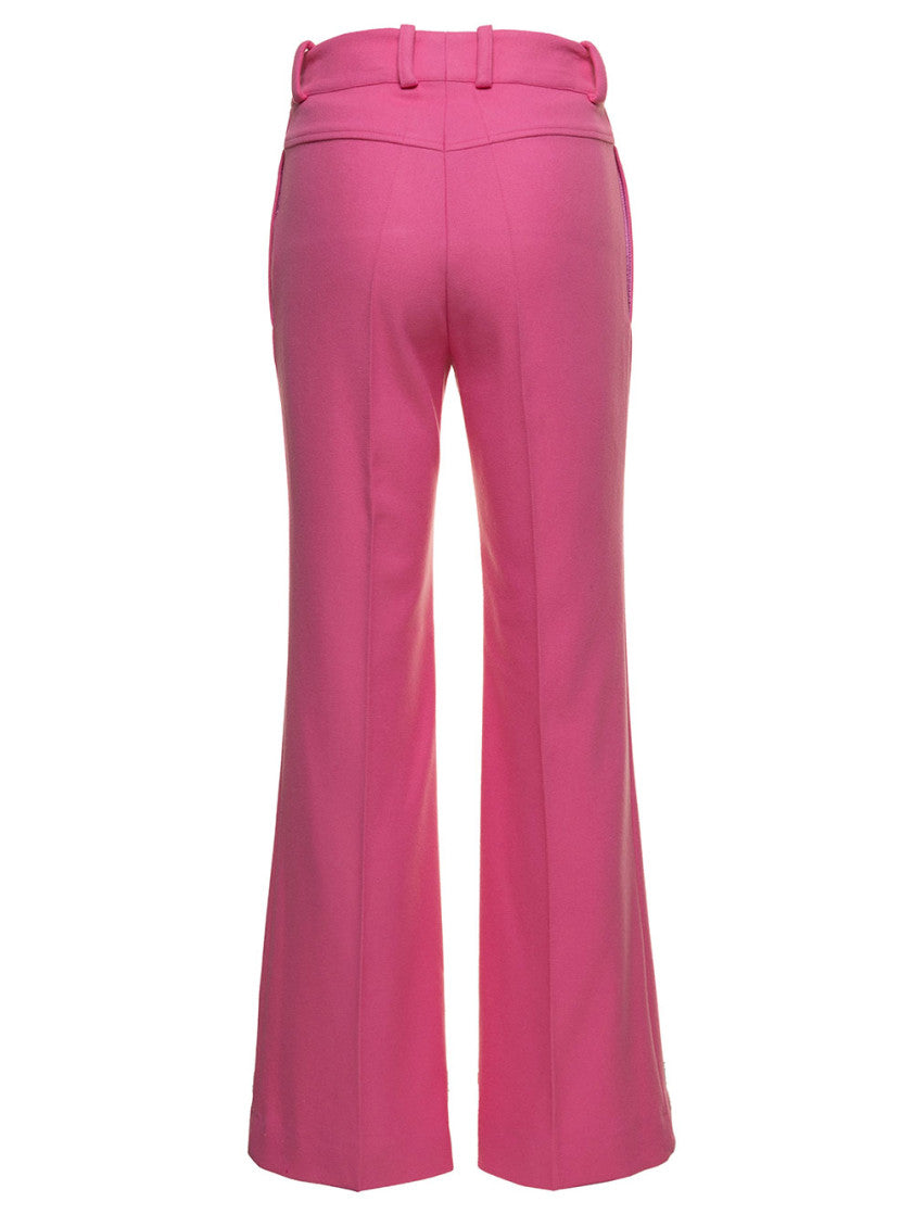 Fuchsia Regular Flared Pants 2
