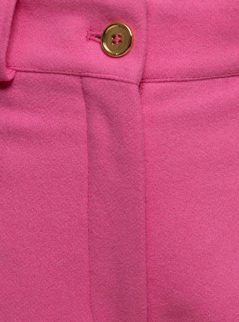 Fuchsia Regular Flared Pants 3