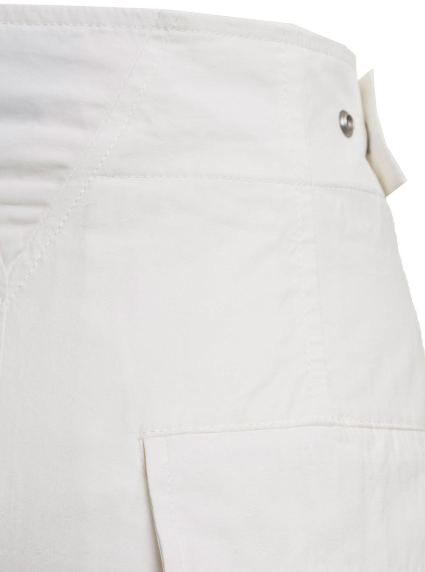 White Loose Flat Front Pants 3