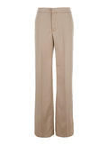 Beige Regular Flat Front Pants 1
