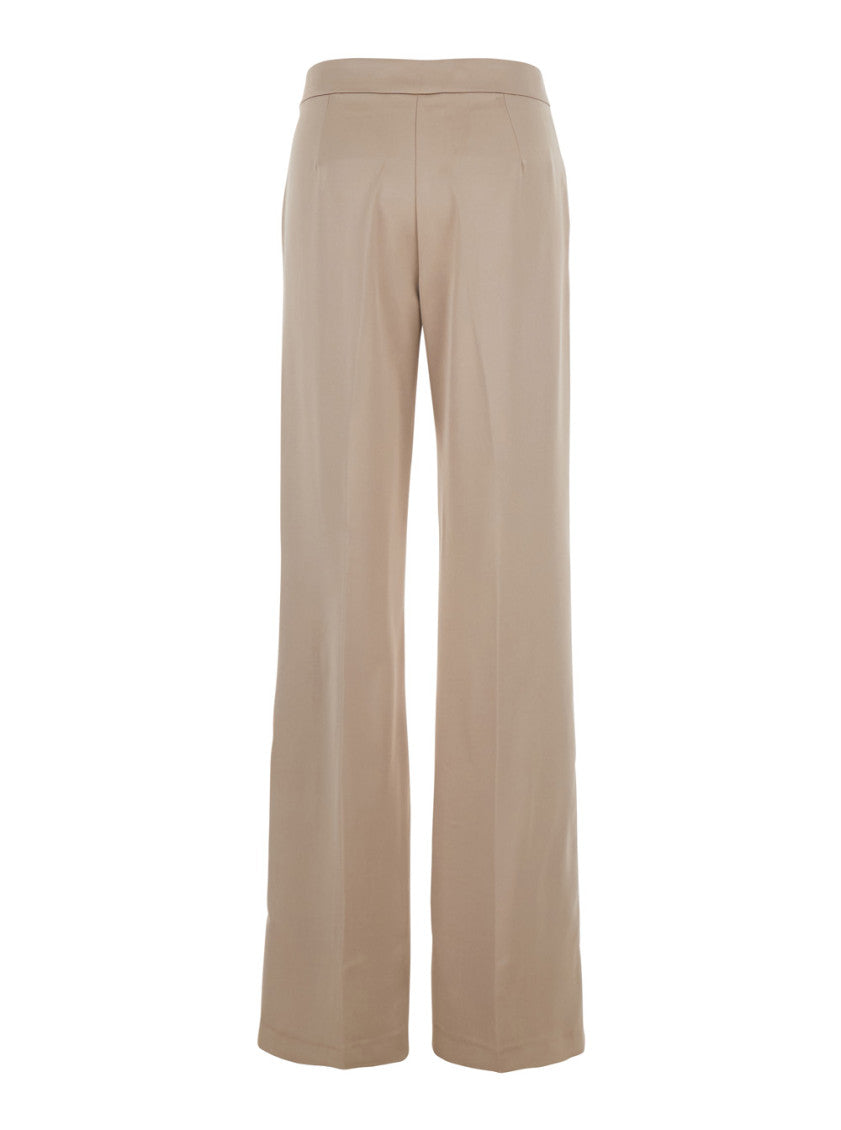 Beige Regular Flat Front Pants 2
