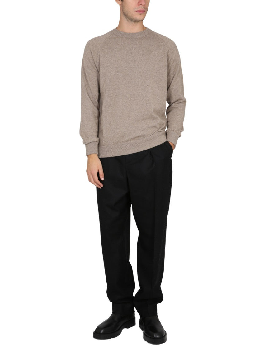 Beige Crew Neck Sweaters 2