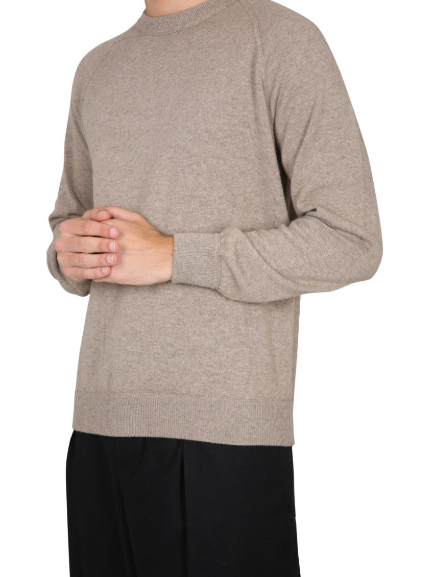 Beige Crew Neck Sweaters 4