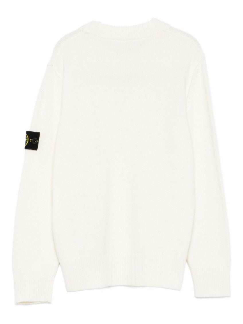 Boys White Solid Sweater 3