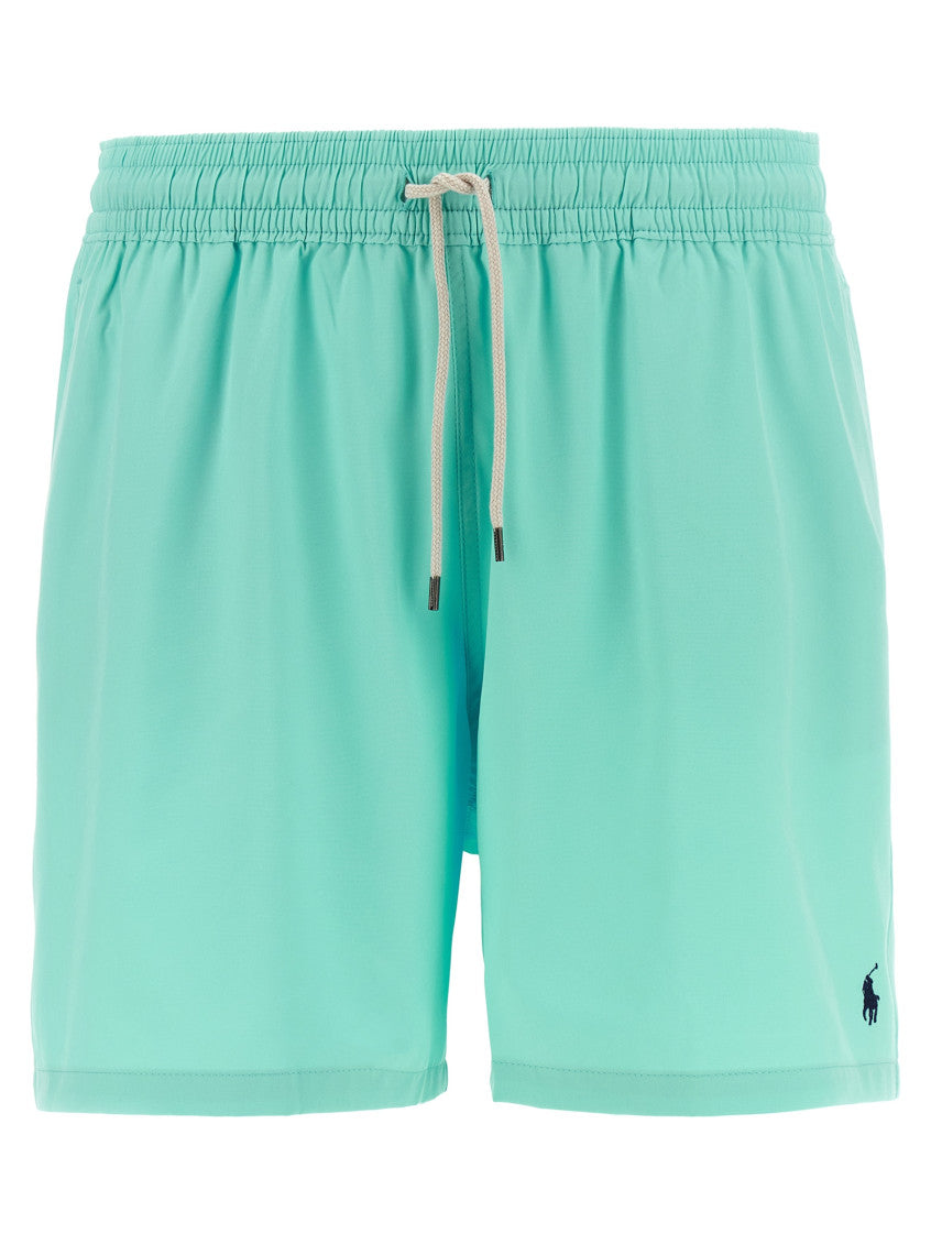 Light Blue Logo Embroidery Swimsuit 1
