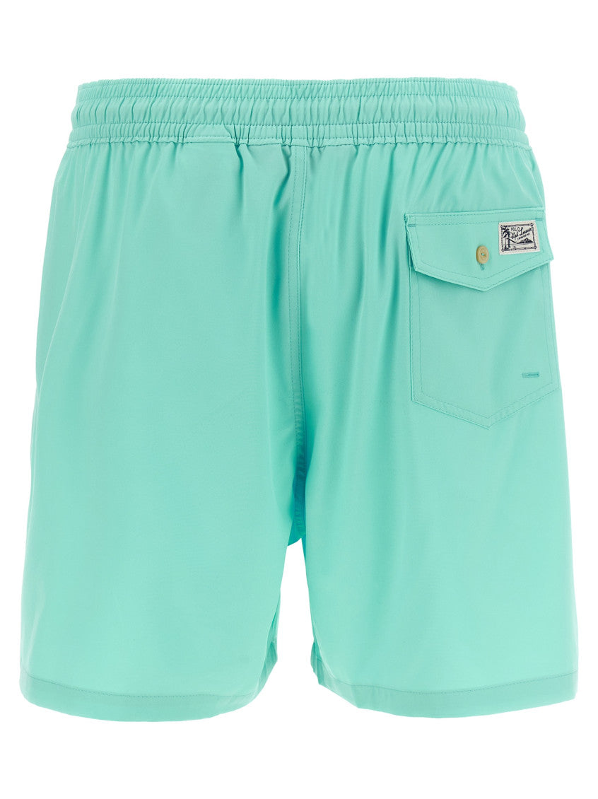 Light Blue Logo Embroidery Swimsuit 2