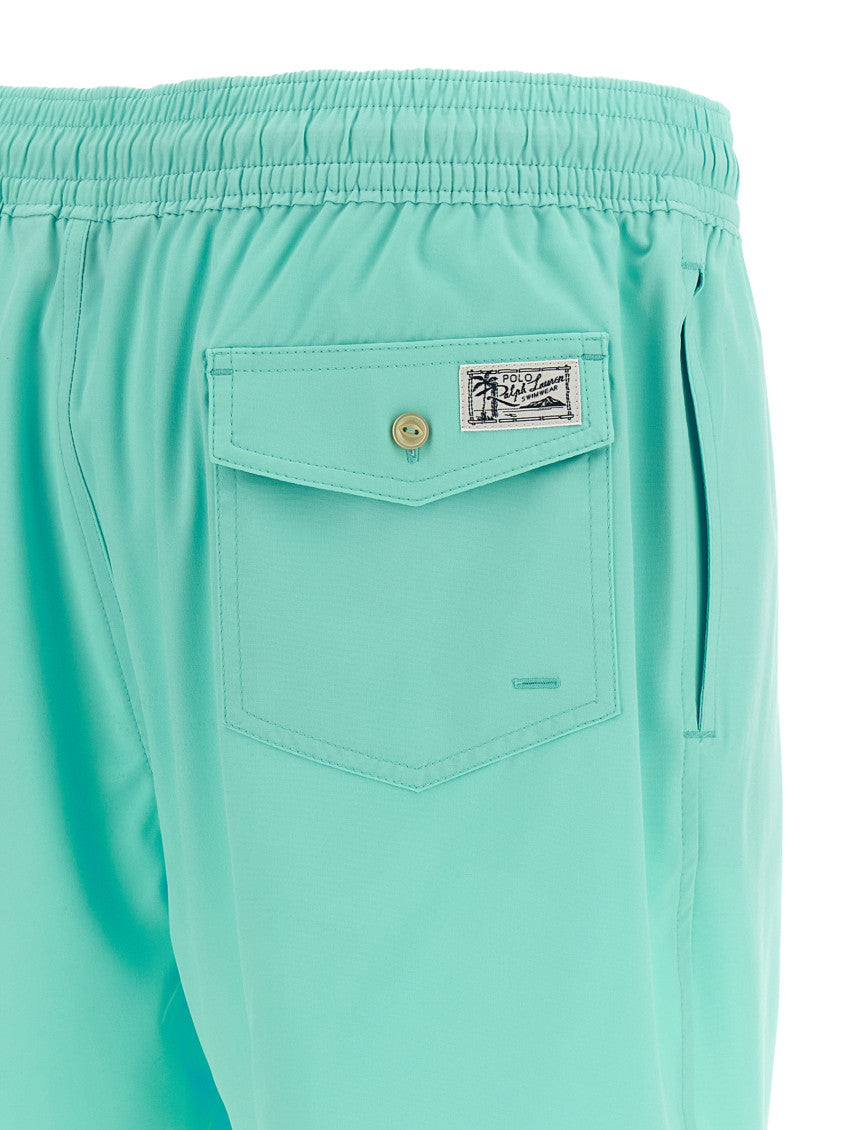 Light Blue Logo Embroidery Swimsuit 4