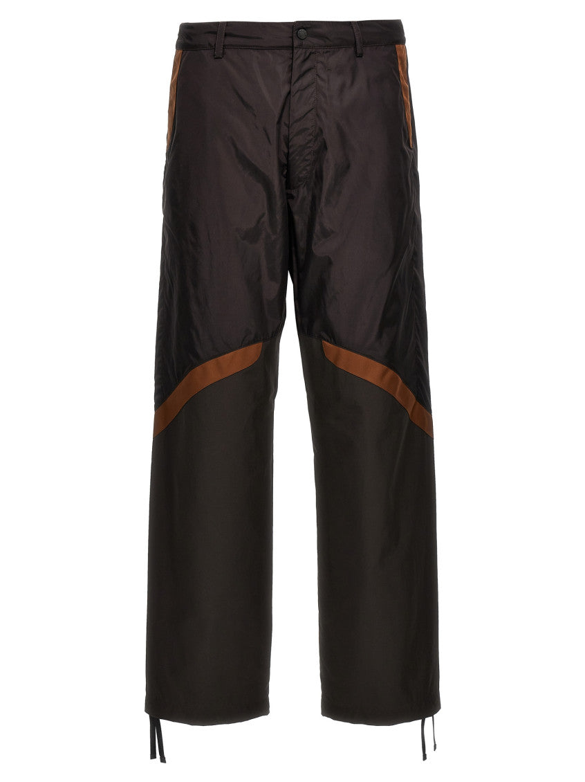 Brown Contrast Band Pants 1
