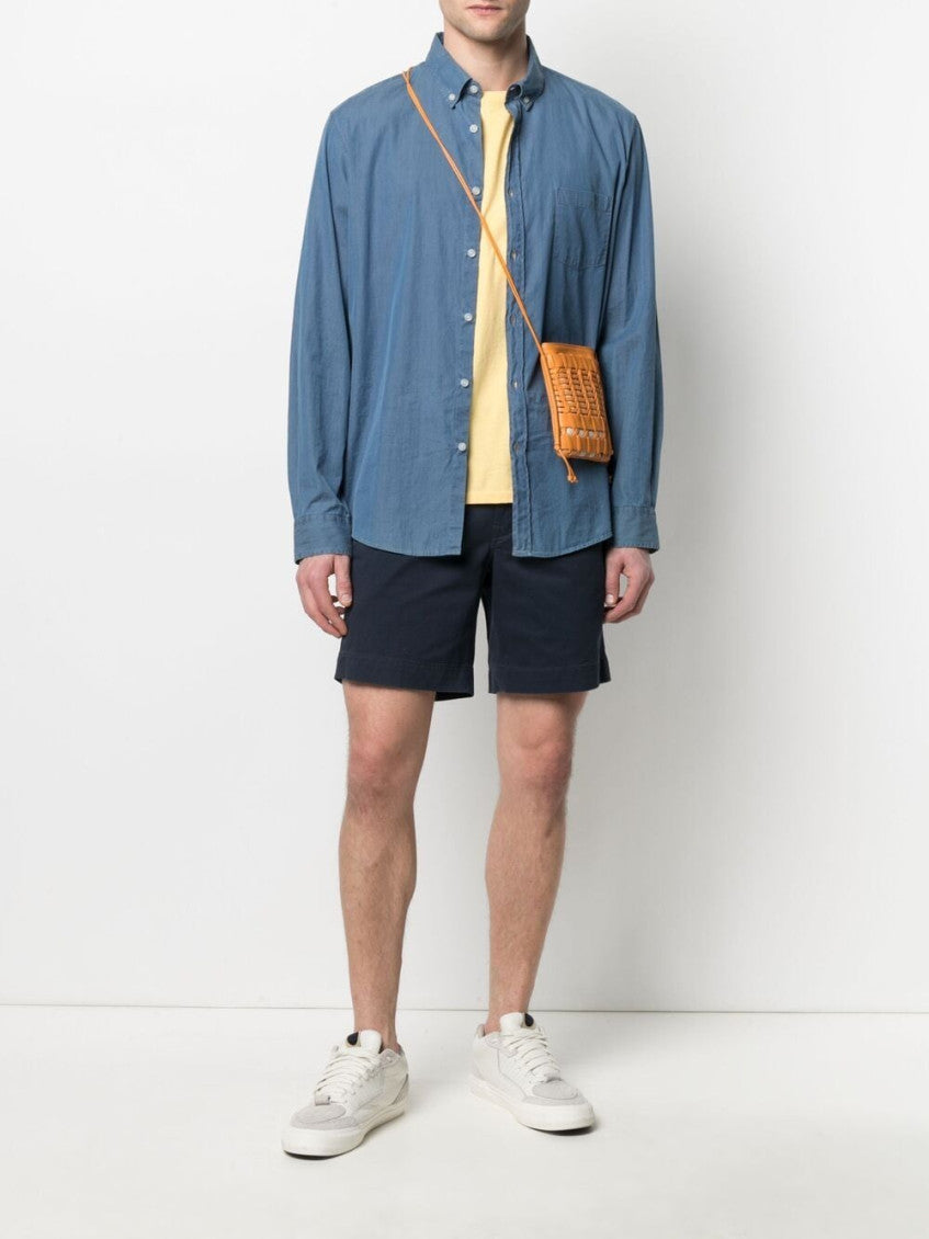 Blue Cotton Chino Shorts 4
