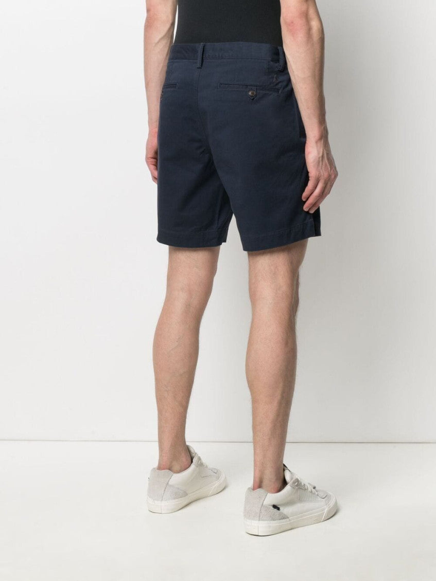 Blue Cotton Chino Shorts 5