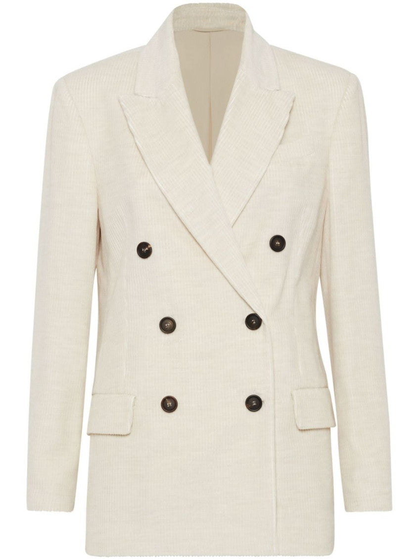 Off-white Cotton Blend Double-breasted Jacket 1
