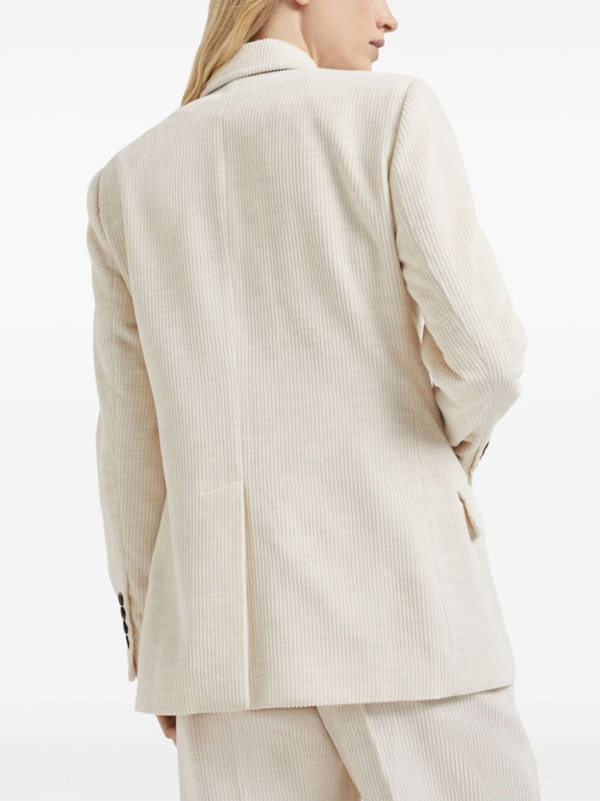 Off-white Cotton Blend Double-breasted Jacket 2