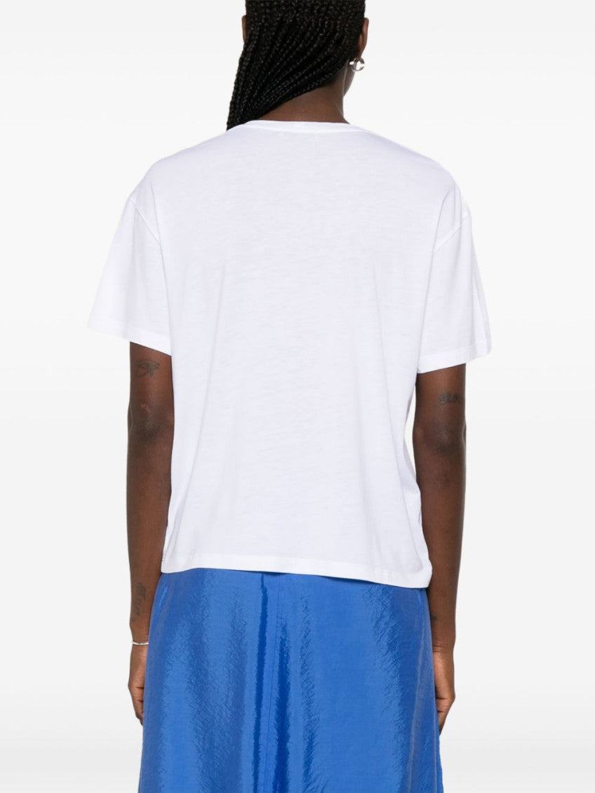 White Cotton blend t-shirt 4