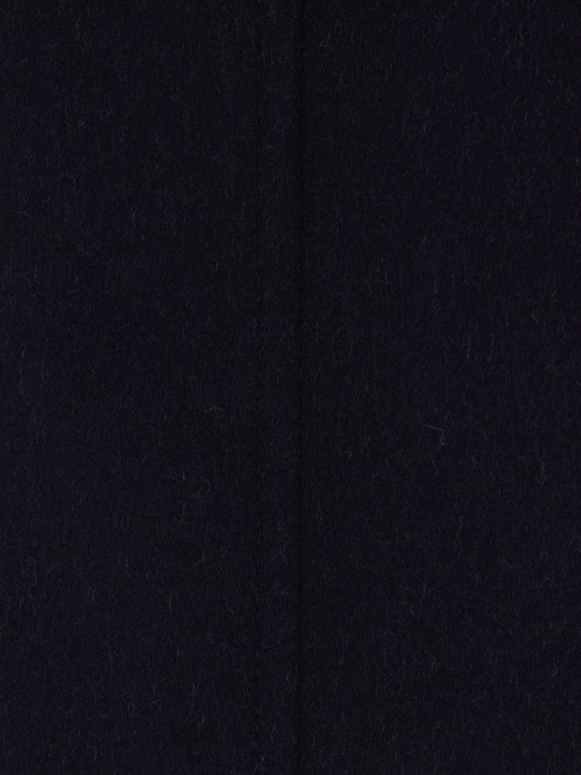 Navy Blue Wool Double-breasted Coat 2