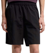 Black Solid Swim Shorts 1