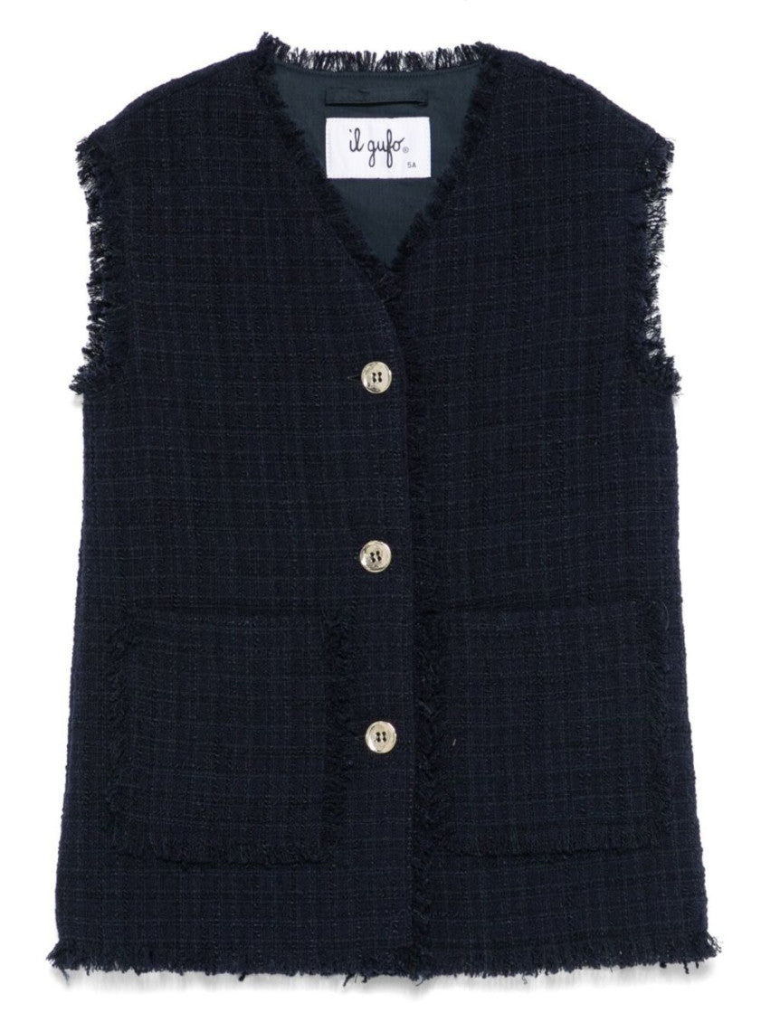 Girls Navy Blue V Neck Jacket 1
