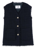 Girls Navy Blue V Neck Jacket 1