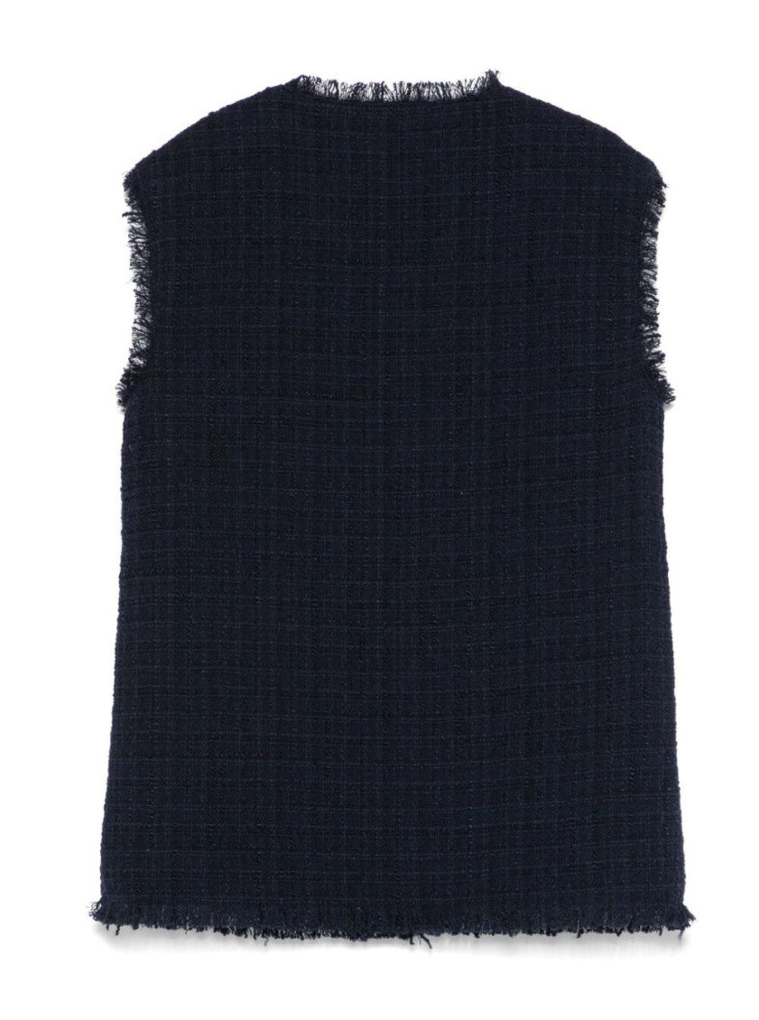 Girls Navy Blue V Neck Jacket 2
