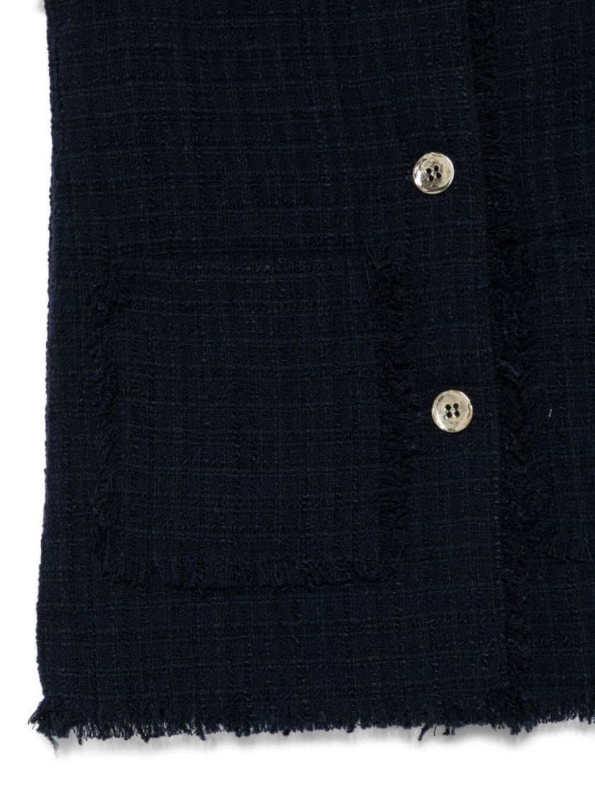 Girls Navy Blue V Neck Jacket 3