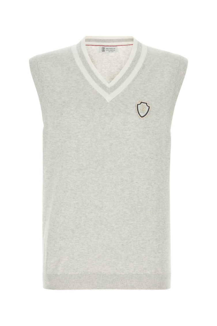 Light Grey V Neck Sweater 1