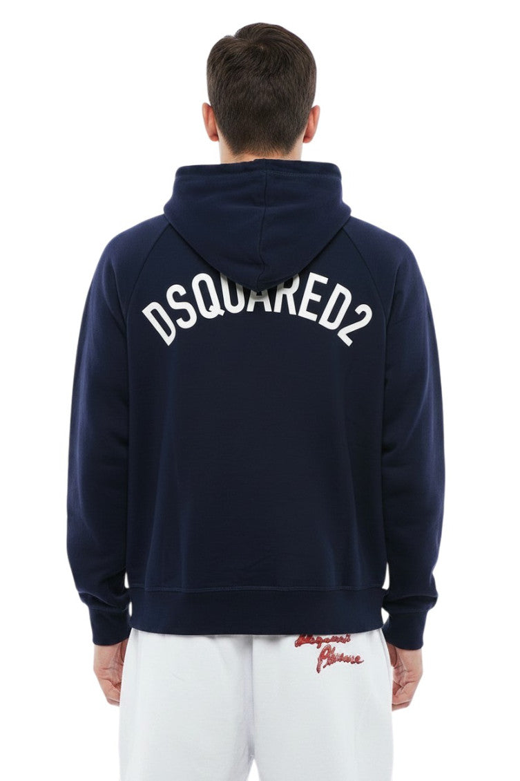 Navy Blue Color Block Hoodie 2