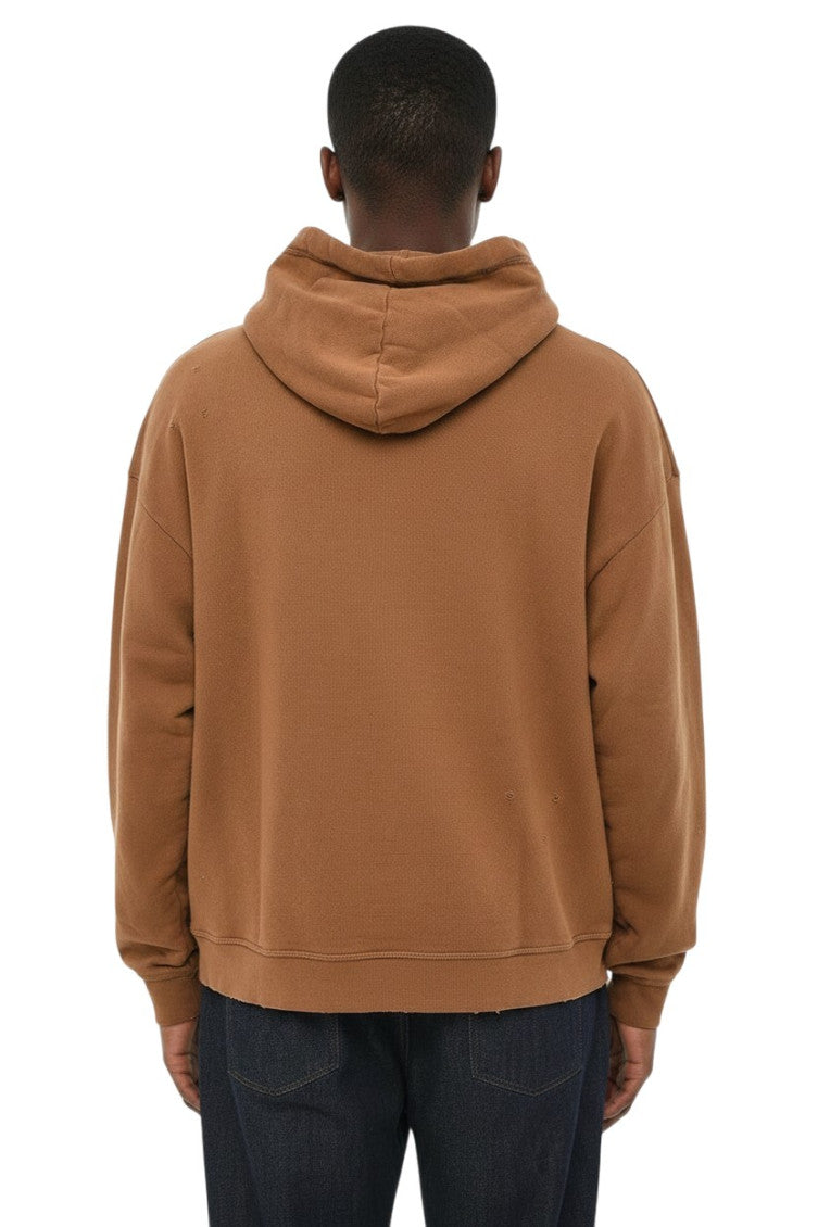 Brown Regular Distressed Hoodie 2