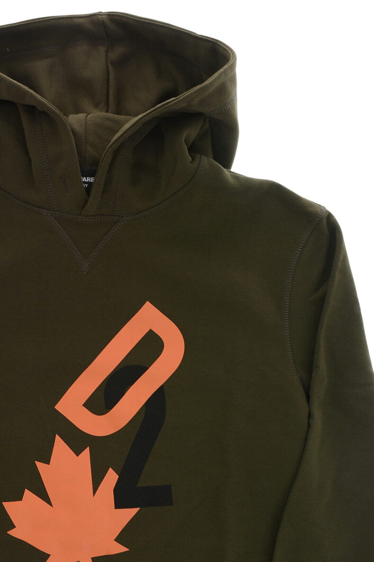 Boys Olive Graphic Hoodie 3