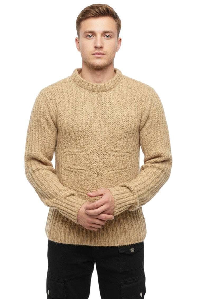 Beige Crew Neck Sweater 1