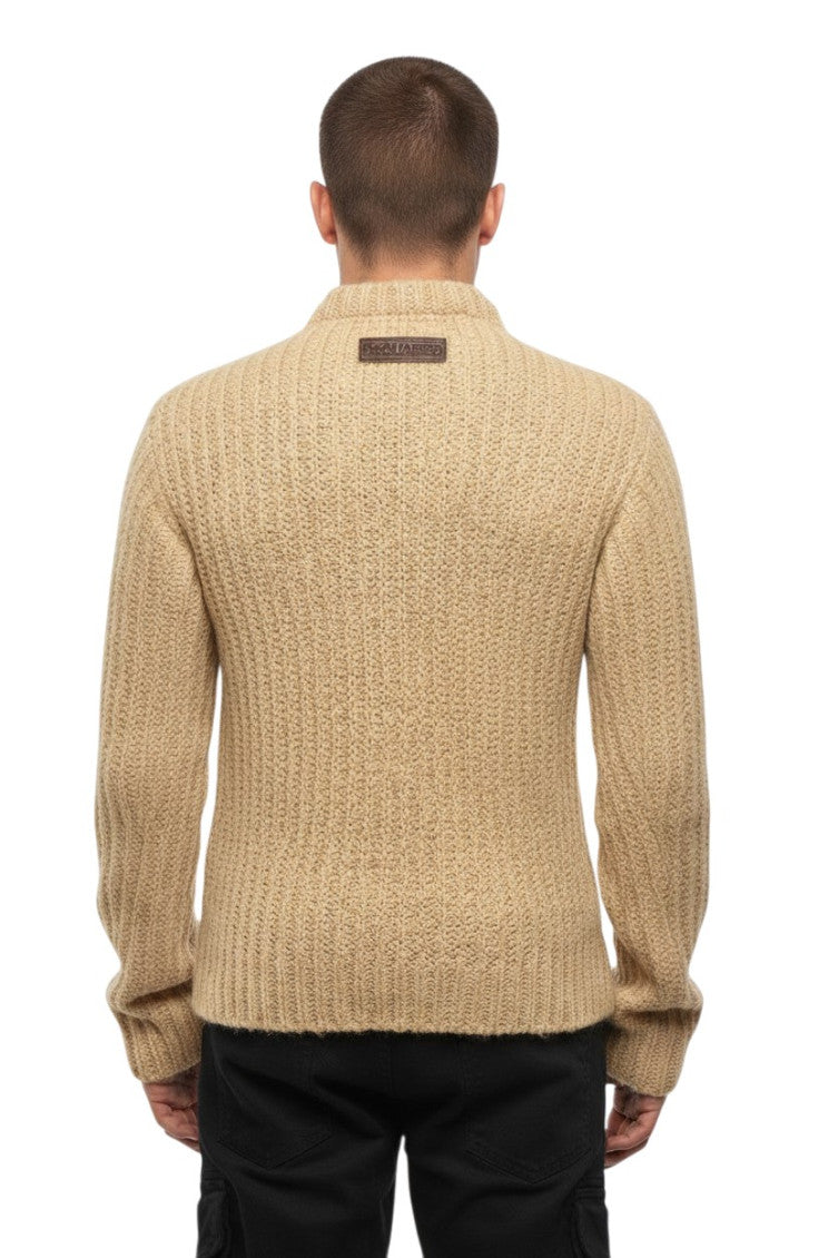 Beige Crew Neck Sweater 2