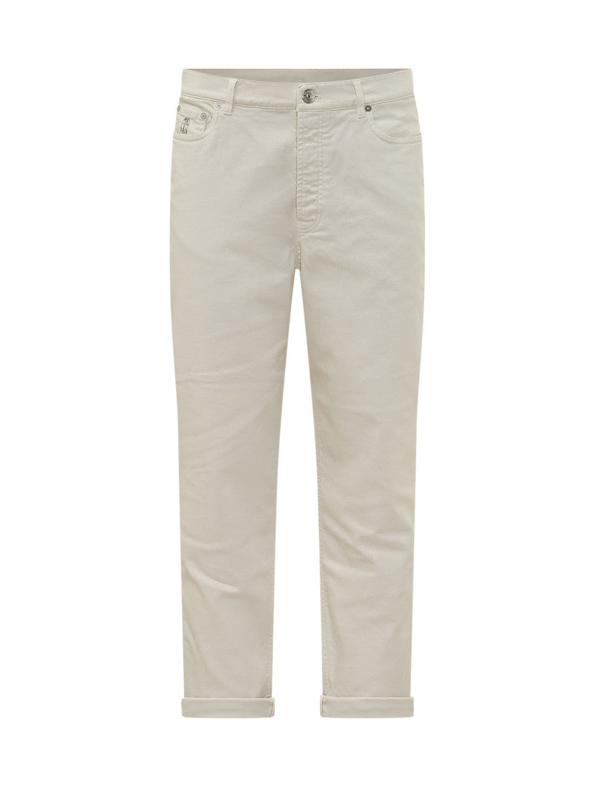 White Slim Mid Rise Jeans 1