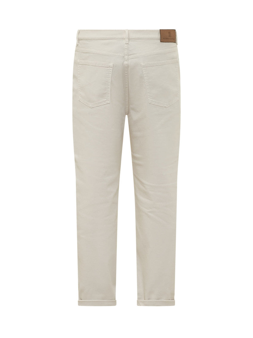 White Slim Mid Rise Jeans 2