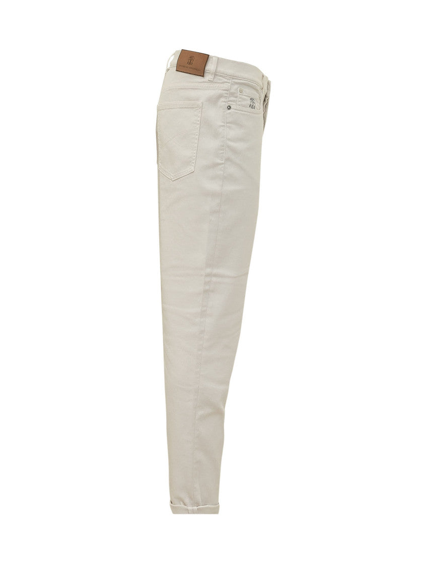 White Slim Mid Rise Jeans 3