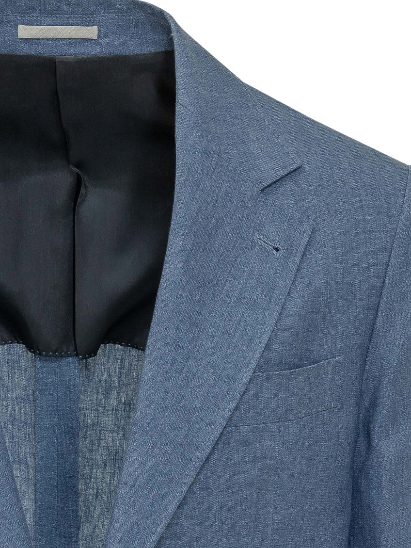 Blue Notched Lapel Blazer 4